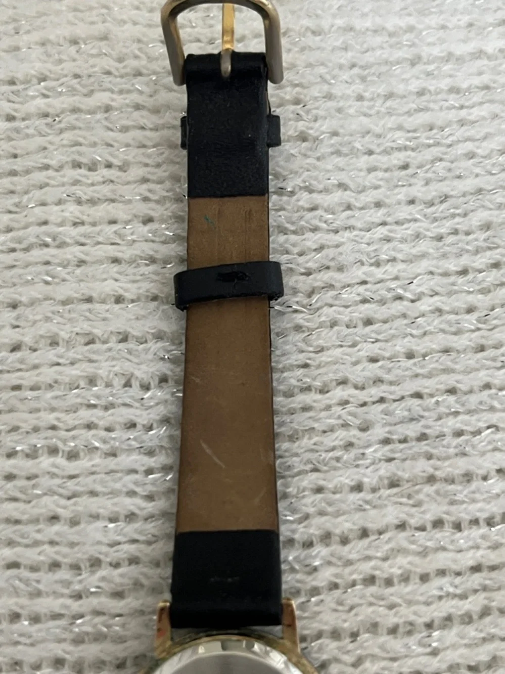 Vintage 2007 Betty Boop Black Leather Strap Wristwatch with Gold Accents - Picture 6 of 9